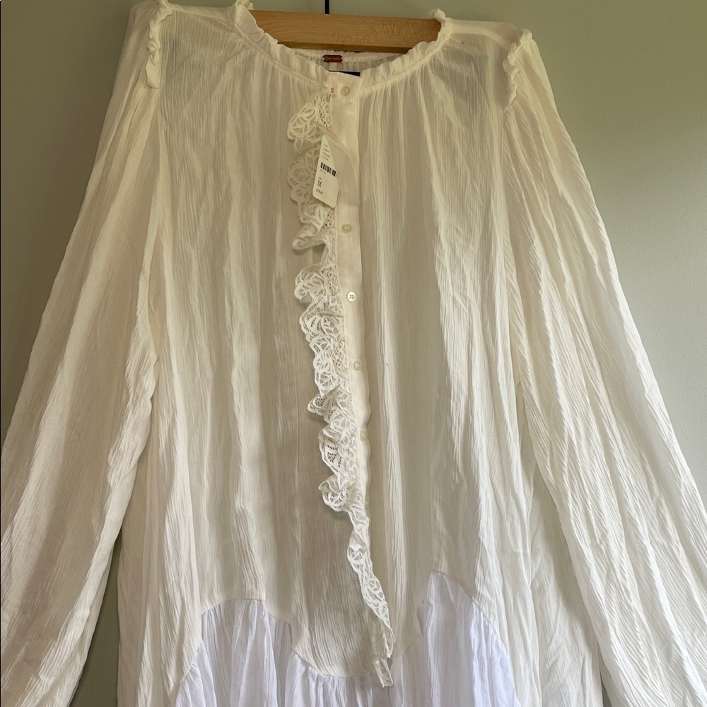 Free People Jeanette ruffled tunic in color “ivory” size M - Picture 7 of 16